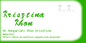krisztina khon business card
